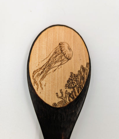 Jellyfish Themed Wooden Spoon