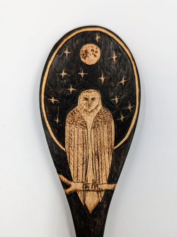 Owl Themed Wooden Spoon