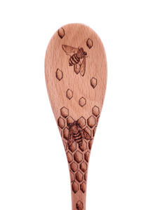 Hand burned Bee Themed Wooden Spoon
