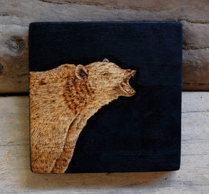 Grizzly Bear Woodburning