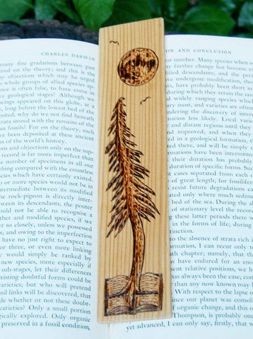 Evergreen Growing from a Book Bookmark
