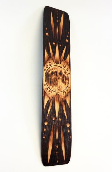Moon Mandala Woodburned Bookmark